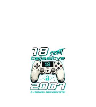 Gamer szülinap 18 éves minta fekete pólón