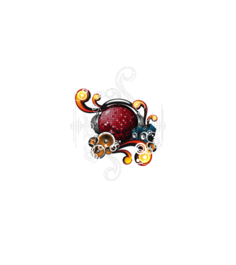 Music Design minta fehér pólón