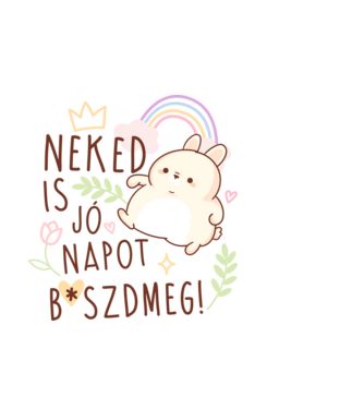 Jó napot nyuszika minta világoskék pólón