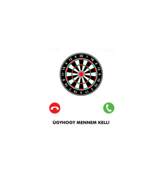 Hív a darts mennem kell minta fekete pólón
