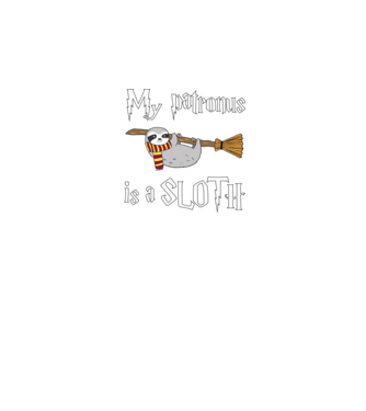 my patronus is a sloth minta fekete pólón