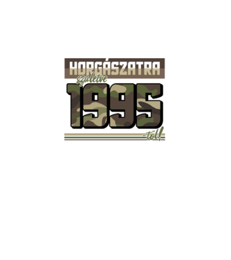 Horgászatra születve - 1995 minta fekete pólón