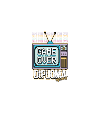 Retro ballagás diploma teljesítve minta fekete pólón