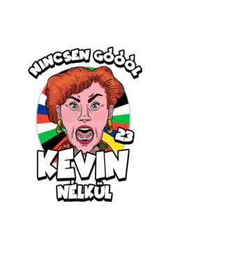 Nincsen góóól Kevin Nélkül minta fekete pólón