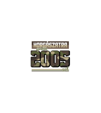 Horgászatra születve - 2005 minta homokszín pólón