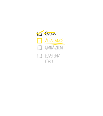 Oktatás checklist Óvoda - fehér alap minta fehér pólón