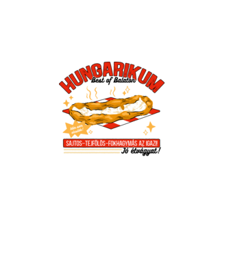 Lángos Hungarikum minta fehér pólón