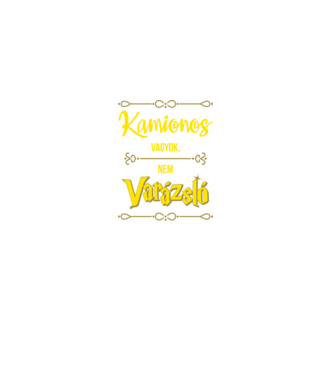 Kamionos vagyok nem varázsló minta fekete pólón