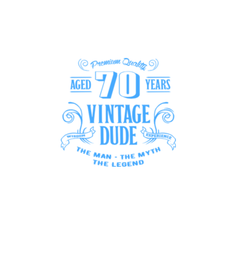 Vintage Dude - 70 minta királykék pólón