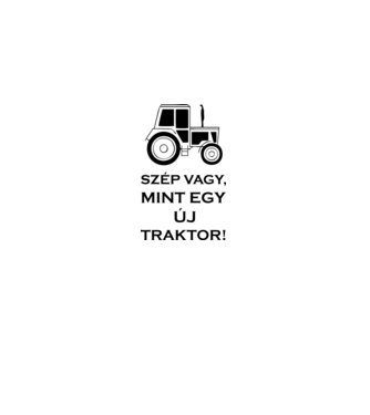 új traktor minta rózsaszín pólón