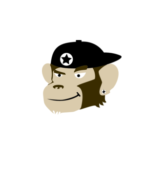 monkey minta fehér pólón