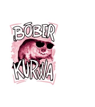Bóber WTF minta fehér pólón
