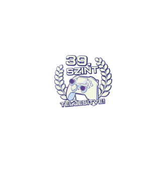 39. szint teljesítve minta fekete pólón