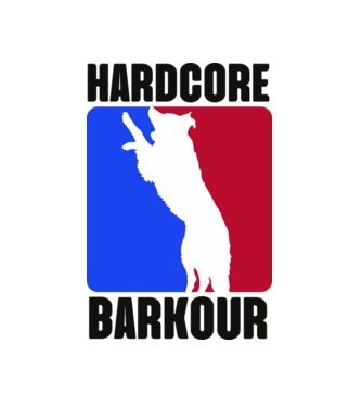 Hardcore Barkour minta fehér pólón