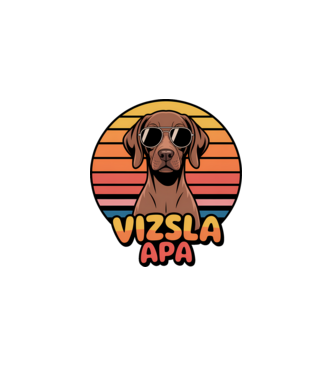Vizsla Apa minta fekete pólón