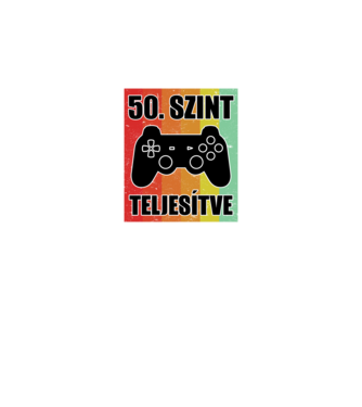 50 szint teljesítve retro gamer minta fekete pólón