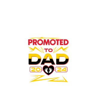 Promoted to dad minta fekete pólón