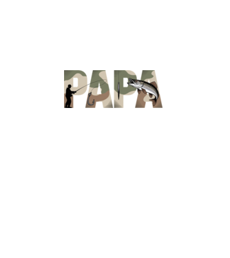 Horgász Papa minta fekete pólón