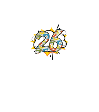 Comic Number 26 minta sötétszürke pólón