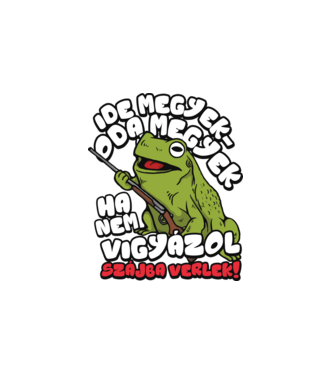 BéAgresszív béka minta fehér pólón