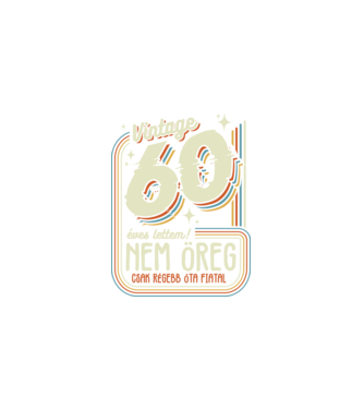 Régebb óta fiatal 60 éves minta fekete pólón