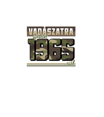 Vadászatra születve 1965-től! minta fekete pólón