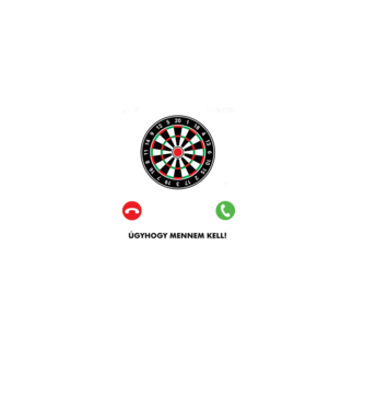 Hív a darts mennem kell minta fekete pólón