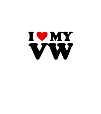 vwlove minta fehér pólón