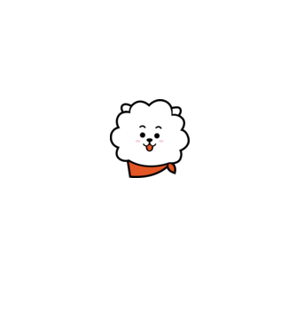 BTS CHIBI minta fehér pólón