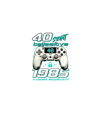 Gamer szülinap 40 éves minta fekete pólón