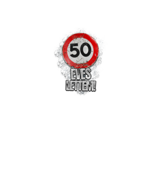Speedlimit 50 éves minta fekete pólón