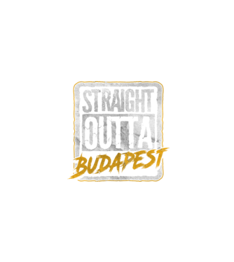 Straight Outta Budapest minta fekete pólón