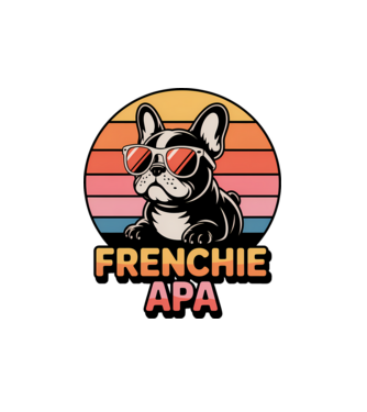 Frenchie Apa minta fehér pólón