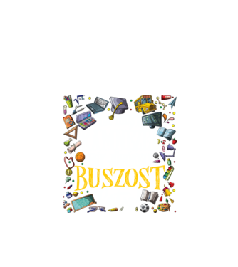 Jövőbeli buszos minta fekete pólón