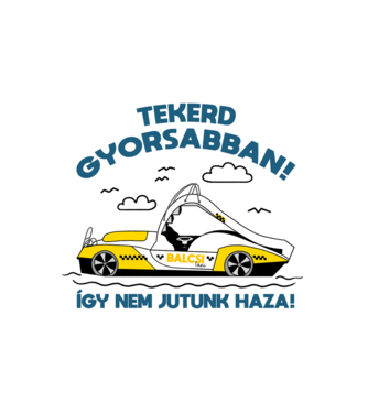 Balcsi Taxi minta fehér pólón