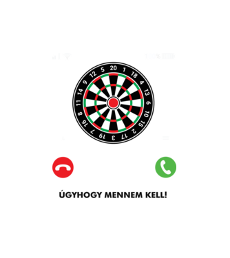 Hív a darts mennem kell minta fehér pólón
