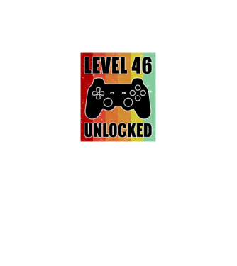 level 46 unlocked retro gamer minta fekete pólón