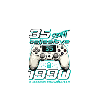 Gamer szülinap 35 éves minta fehér pólón