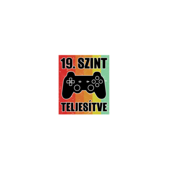 19 szint teljesítve retro gamer minta fekete pólón