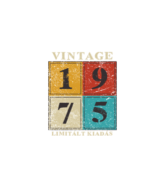 Vintage limitált - 1975 világos minta fekete pólón