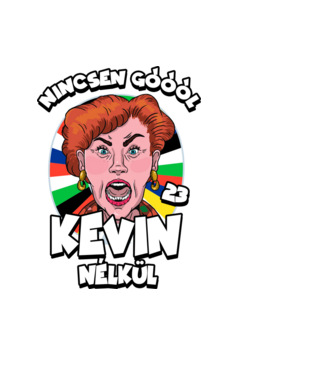 Nincsen góóól Kevin Nélkül minta fekete pólón