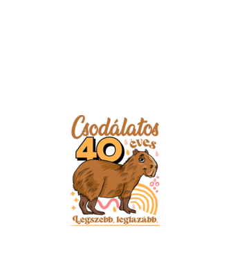 Capybara 40 éves minta fehér pólón