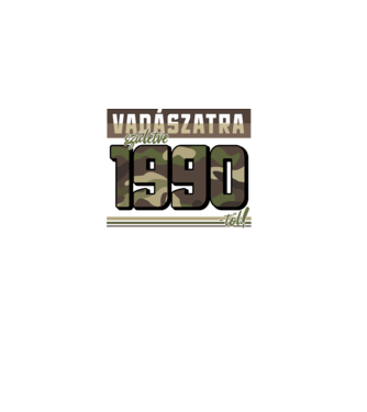 Vadászatra születve 1990-től! minta fekete pólón