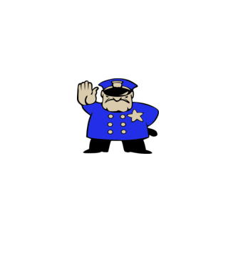 Rendőr minta piros pólón