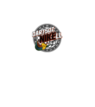 DartsozNIKELL retro minta királykék pólón