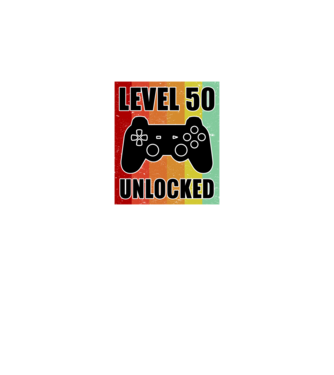 level 50 unlocked retro gamer minta fekete pólón