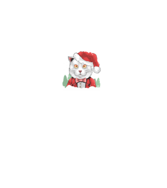 Boldog karácsonyt te macskás állat minta fekete pólón
