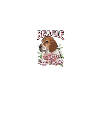 FLORAL DOGGO beagle minta fehér pólón
