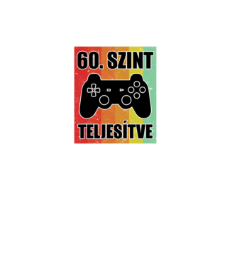 60 szint teljesítve retro gamer minta fekete pólón