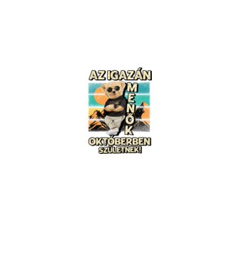 Retro Menő Mackó szülinapos OKTÓBER minta farmerkék pólón